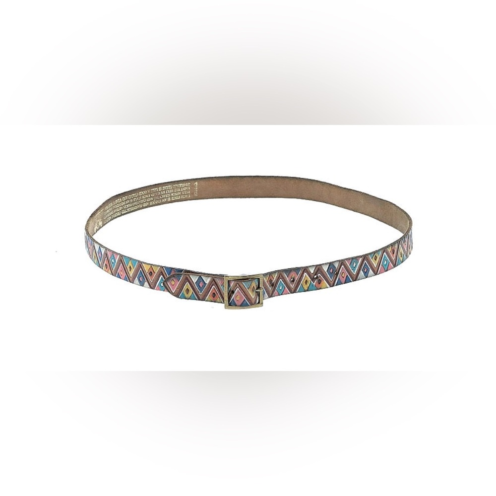 Chevron multicolor women’s leather belt size large Dukes brand